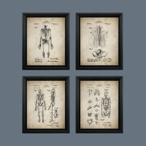 Vintage Skeleton Patent Print - Doctor Gift Medical Art - Skeleton Anatomy - Medical Student Gift - Instant Download - #C-003