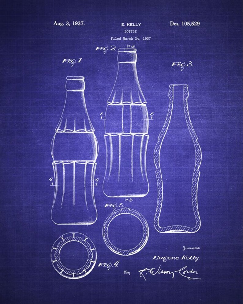 Vintage Coca Cola Bottle Patent Print Coke Bottle Patent Etsy