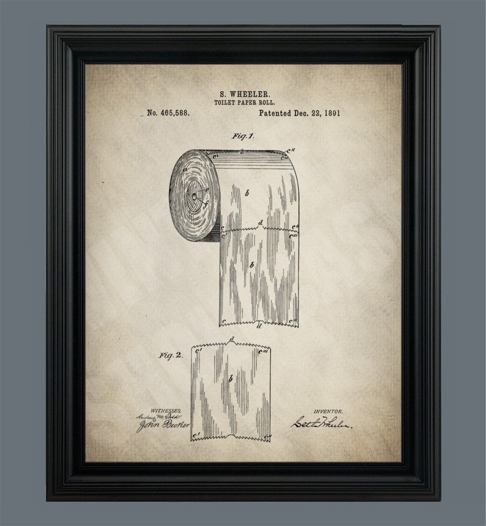 Vintage Toilet Paper Roll Patent Print Poster - Bathroom Art - Bathroom ...