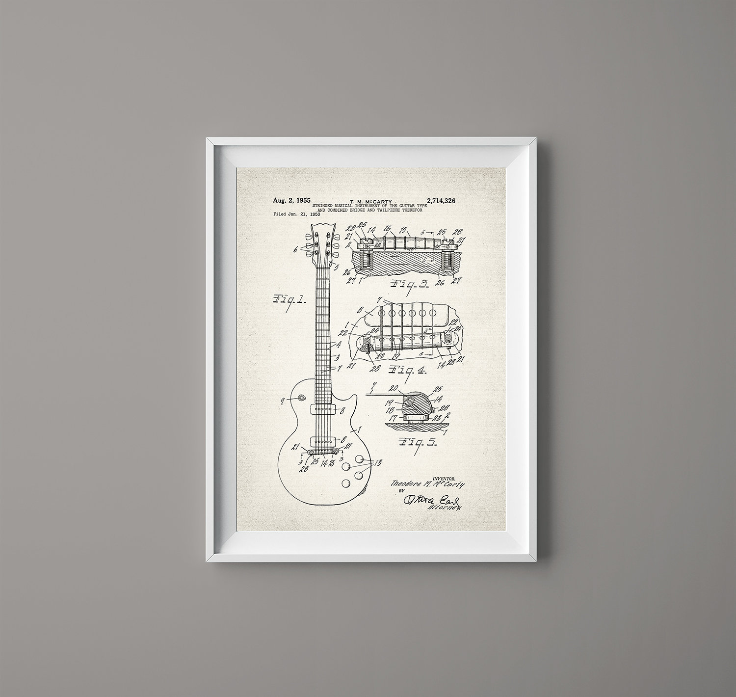 Guitar Patent Print Poster - Guitar - Guitar Patent - Guitar