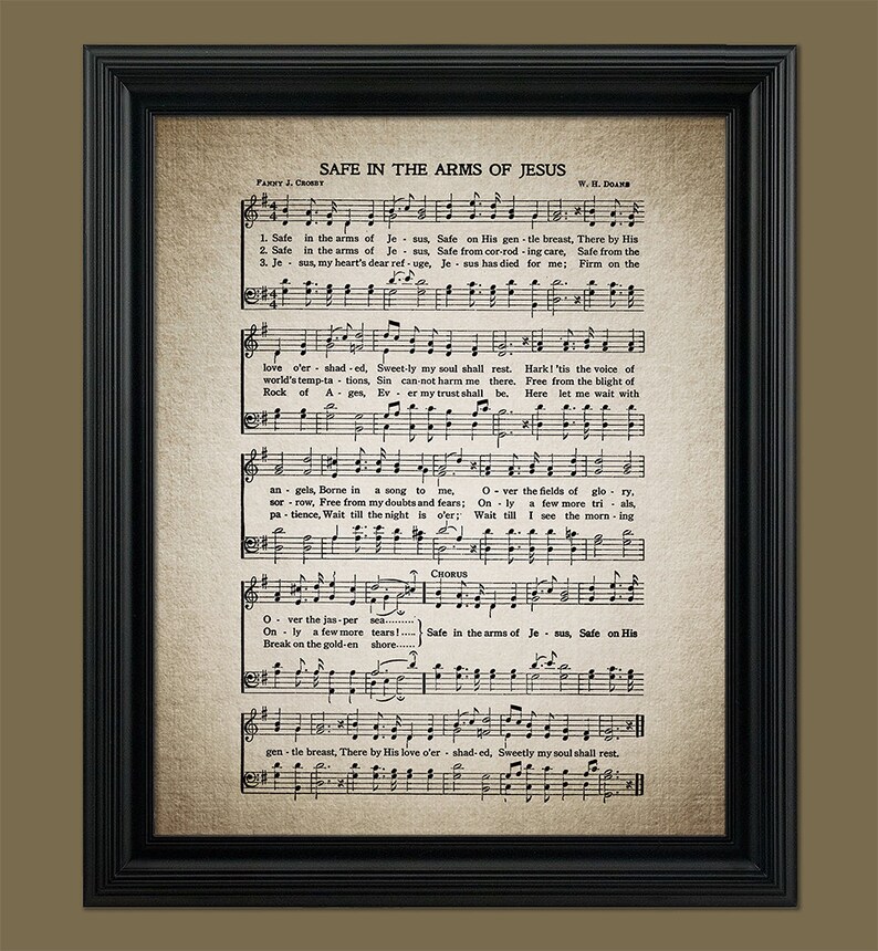 Safe in the Arms of Jesus Print Hymnal Sheet Sheet Music Etsy UK