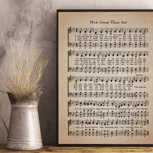 How Great Thou Art Hymn Print Sheet Music Art Hymn Art - Etsy