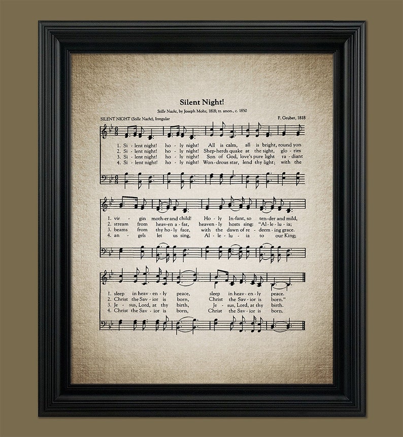 Silent Night Christmas Song Print Christmas Sheet Sheet - Etsy