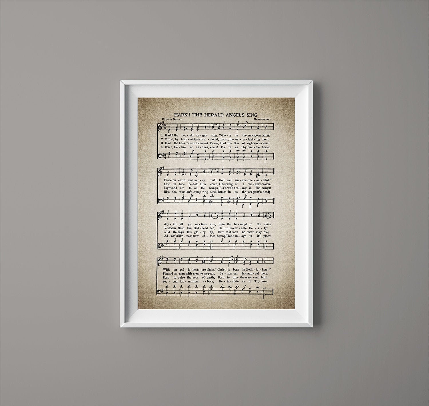 Hark The Herald Angels Sing Christmas Song Print Christmas Etsy