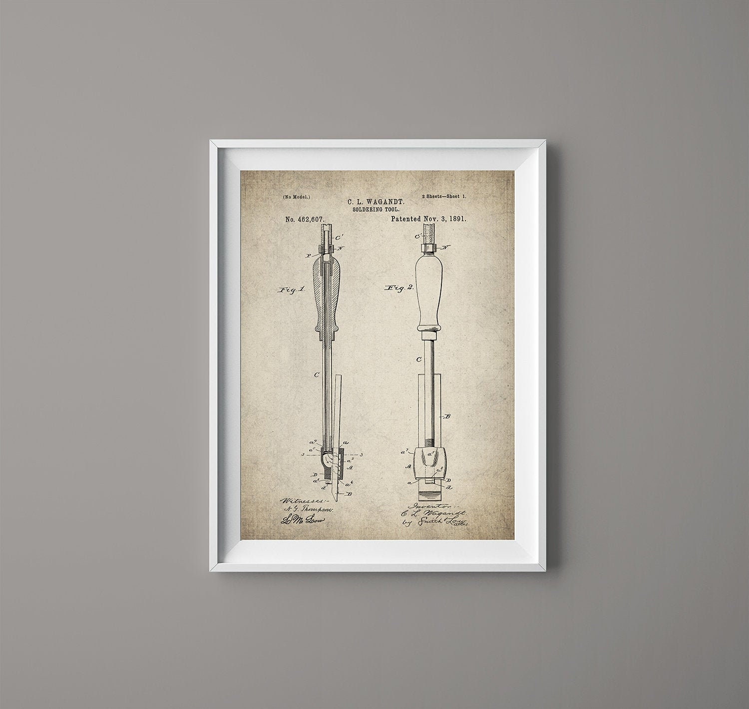 Soldering Iron Patent Print Vintage Soldering Iron Solder Etsy España