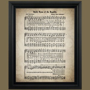 Battle Hymn of the Republic Print - Sheet Music Art - Hymn Art  - Patriotic Home Decor - Music Sheet - Gift - Instant Download - #HYMN-061