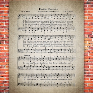 Precious Memories Hymn Print - Gospel Music - Funeral Song - Sheet ...