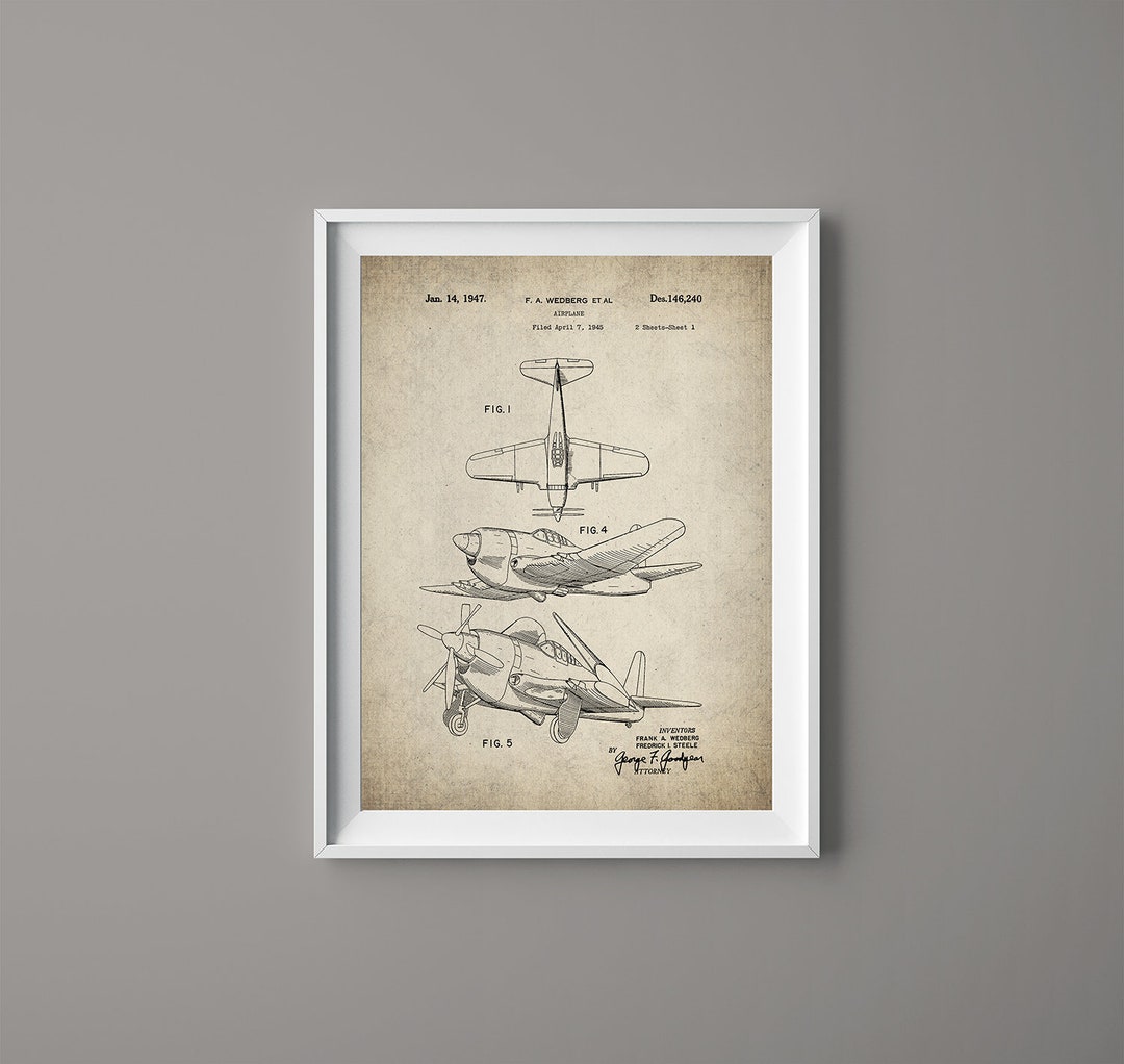 Airplane Patent Print - Airplane Poster - Aviation Art - Propeller ...