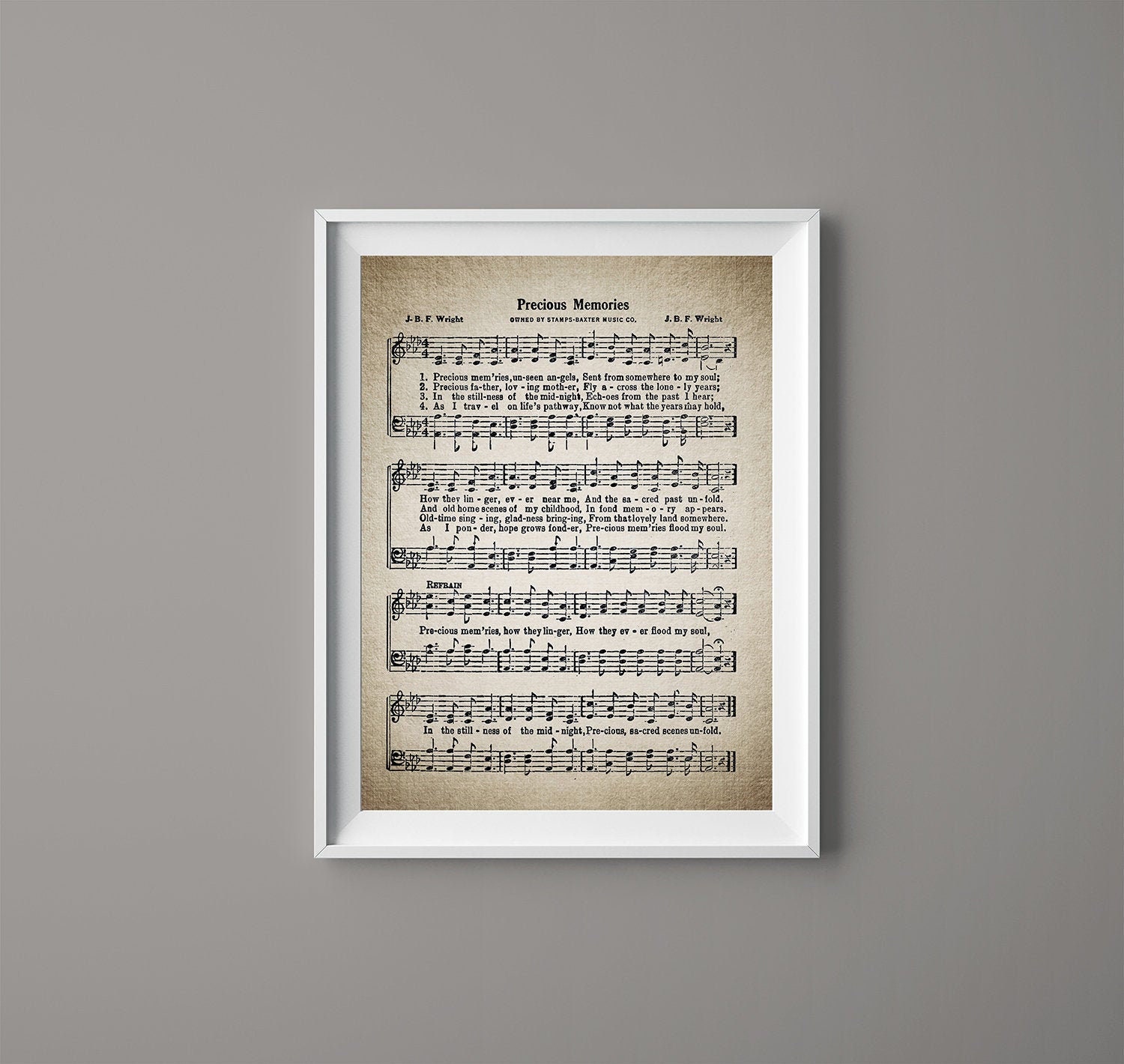 Precious Memories Hymn Print Gospel Music Funeral Song | Etsy