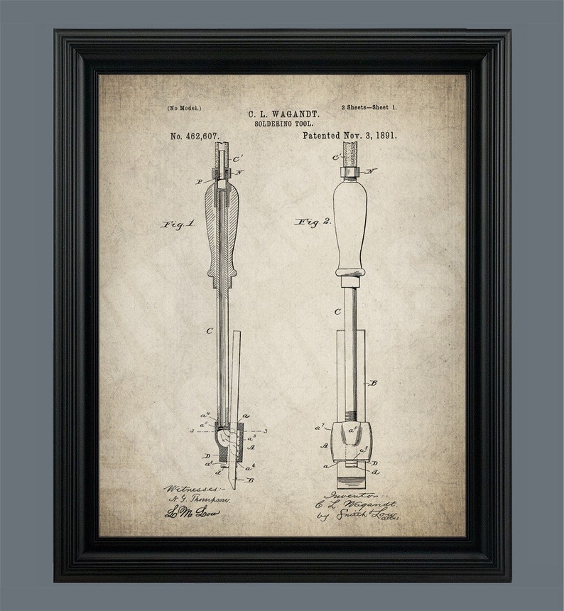Soldering Iron Patent Print Vintage Soldering Iron Solder Etsy España