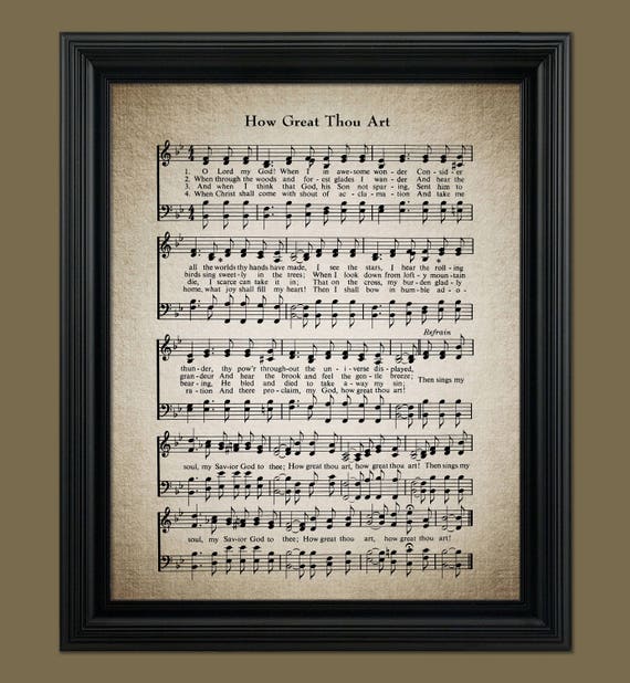 How Great Thou Art Hymn Print Sheet Music Art Hymn Art | Etsy