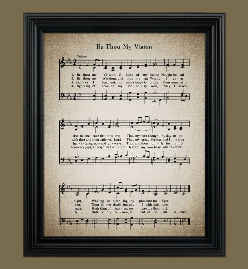 Be Thou My Vision Hymn Print Sheet Music Wall Art Home Decor Christian Art Gift Instant Download Ready to Print HYMN-007 image 2