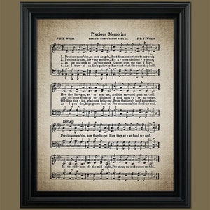 Precious Memories Hymn Print - Gospel Music - Funeral Song - Sheet ...