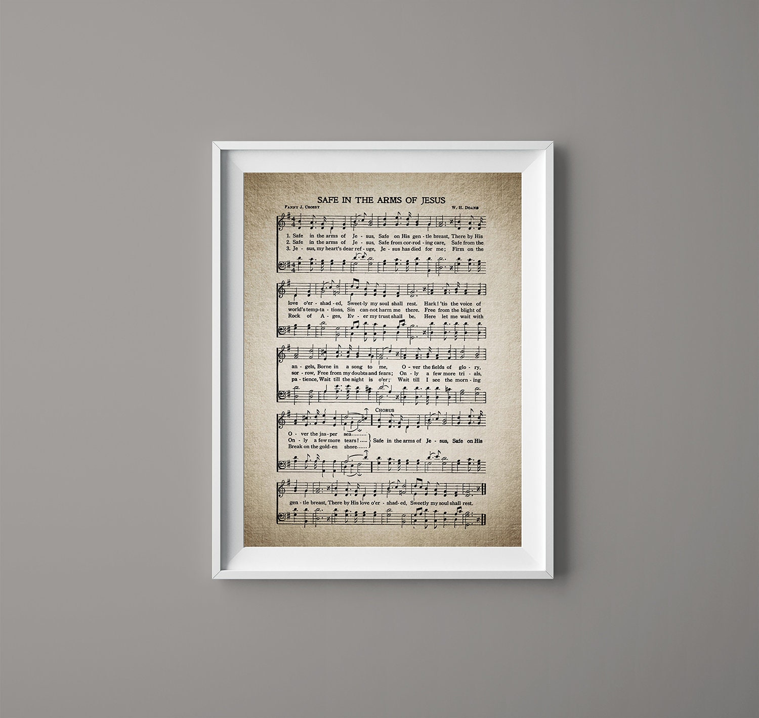 Safe In The Arms Of Jesus Print Hymnal Sheet Sheet Music Etsy
