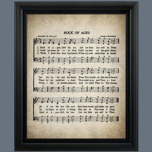 Rock of Ages inno Spartiti arte - inno Art - Hymnal foglio - Home Decor - d&#39;ispirazione Art - regalo - #HYMN-079