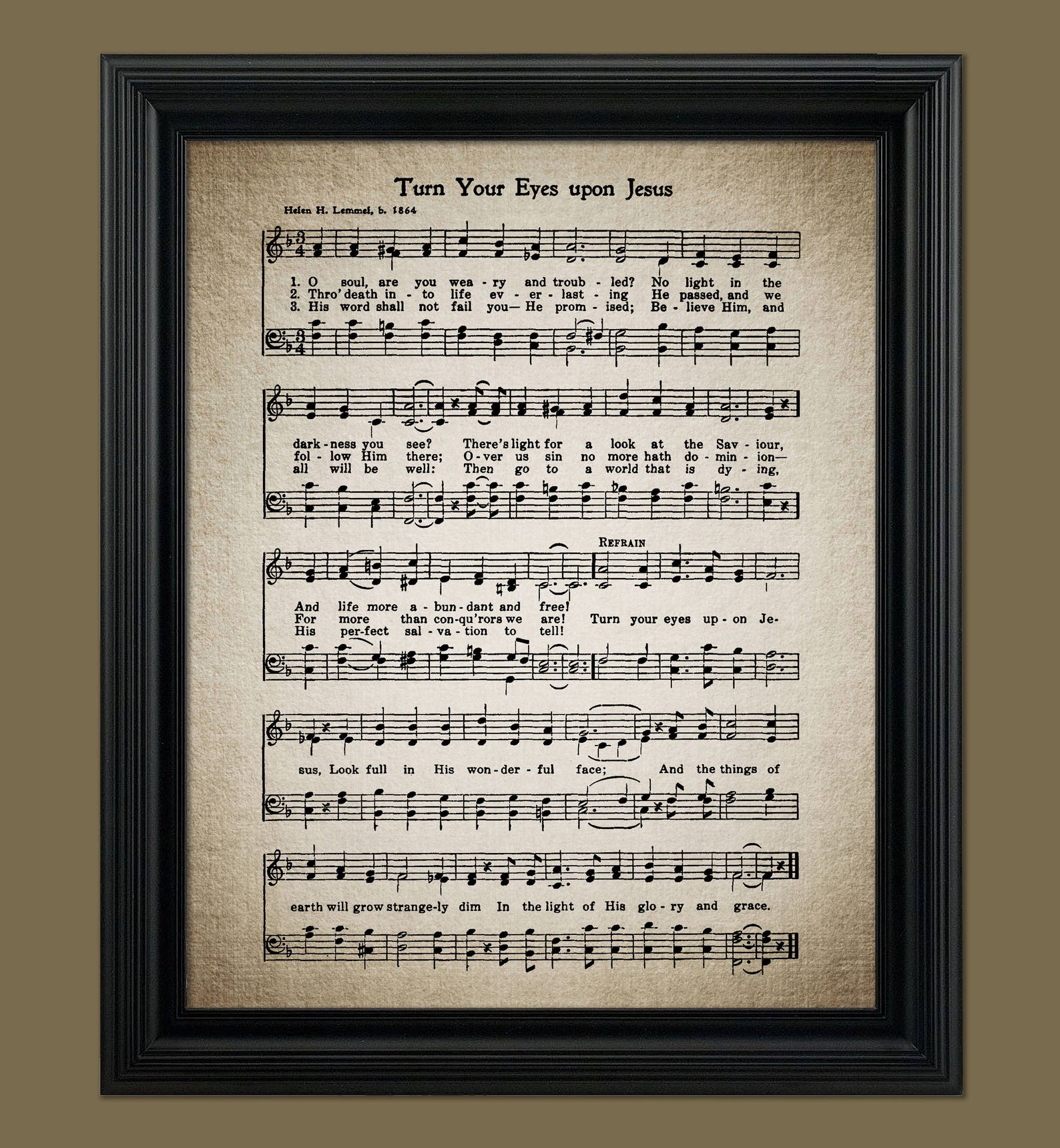Turn your eyes upon jesus hymn print sheet music art hymn art hymnal