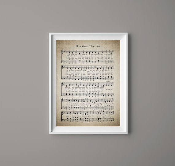 How Great Thou Art Music Sheet Poster Music Sheet Print Music Sheet Print  Song Sheet Lyrics Poster Lyrics Wall Art Music Poster Music Print (8 x 10