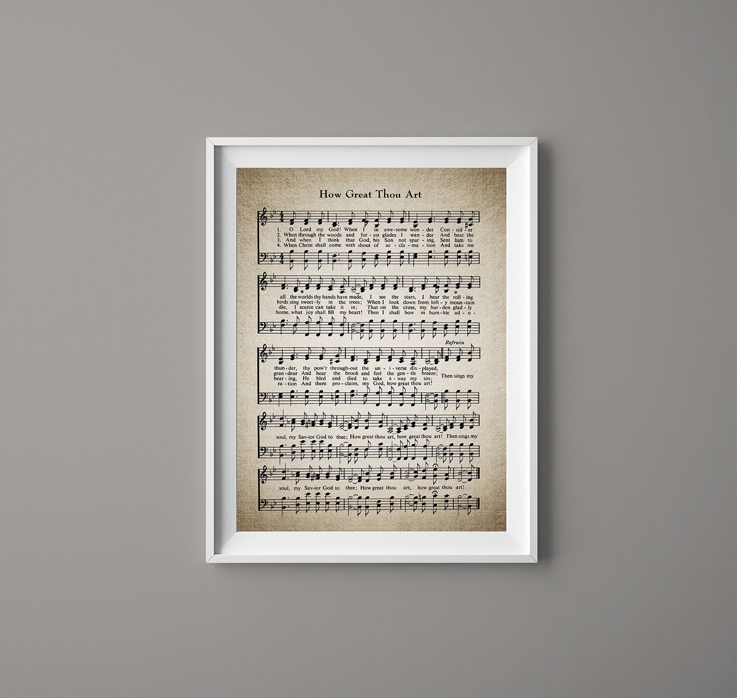 How Great Thou Art Hymn Print Sheet Music Art Hymn Art Etsy