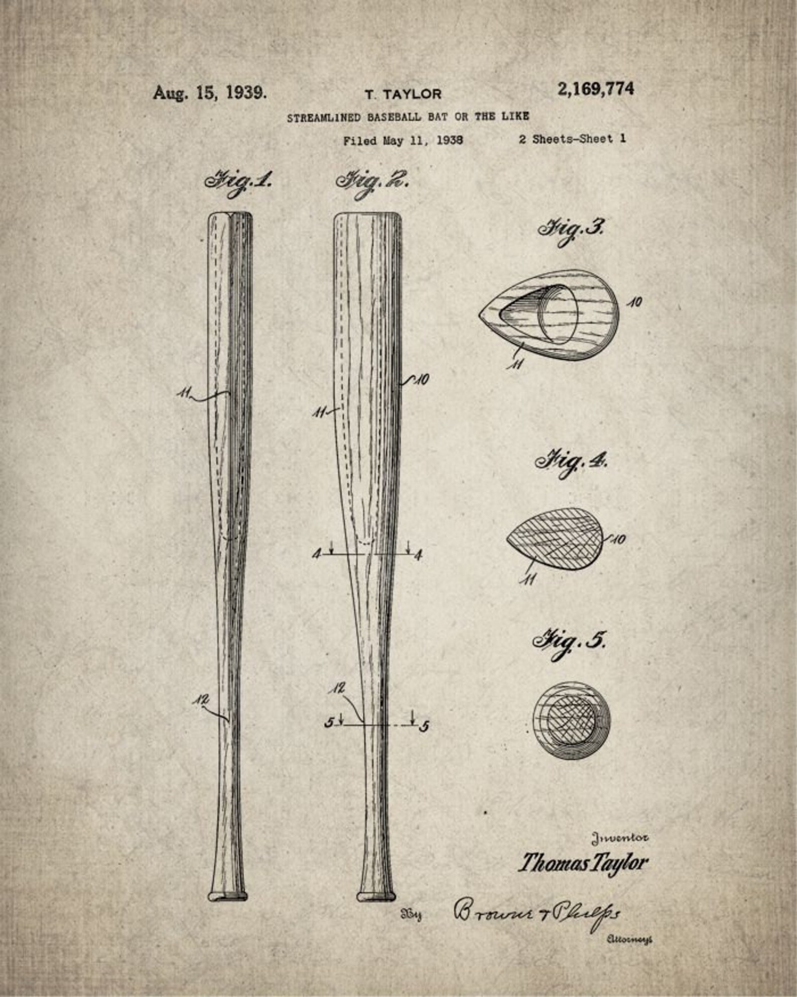 Vintage Baseball Bat Patent Print Poster Baseball Bat Etsy