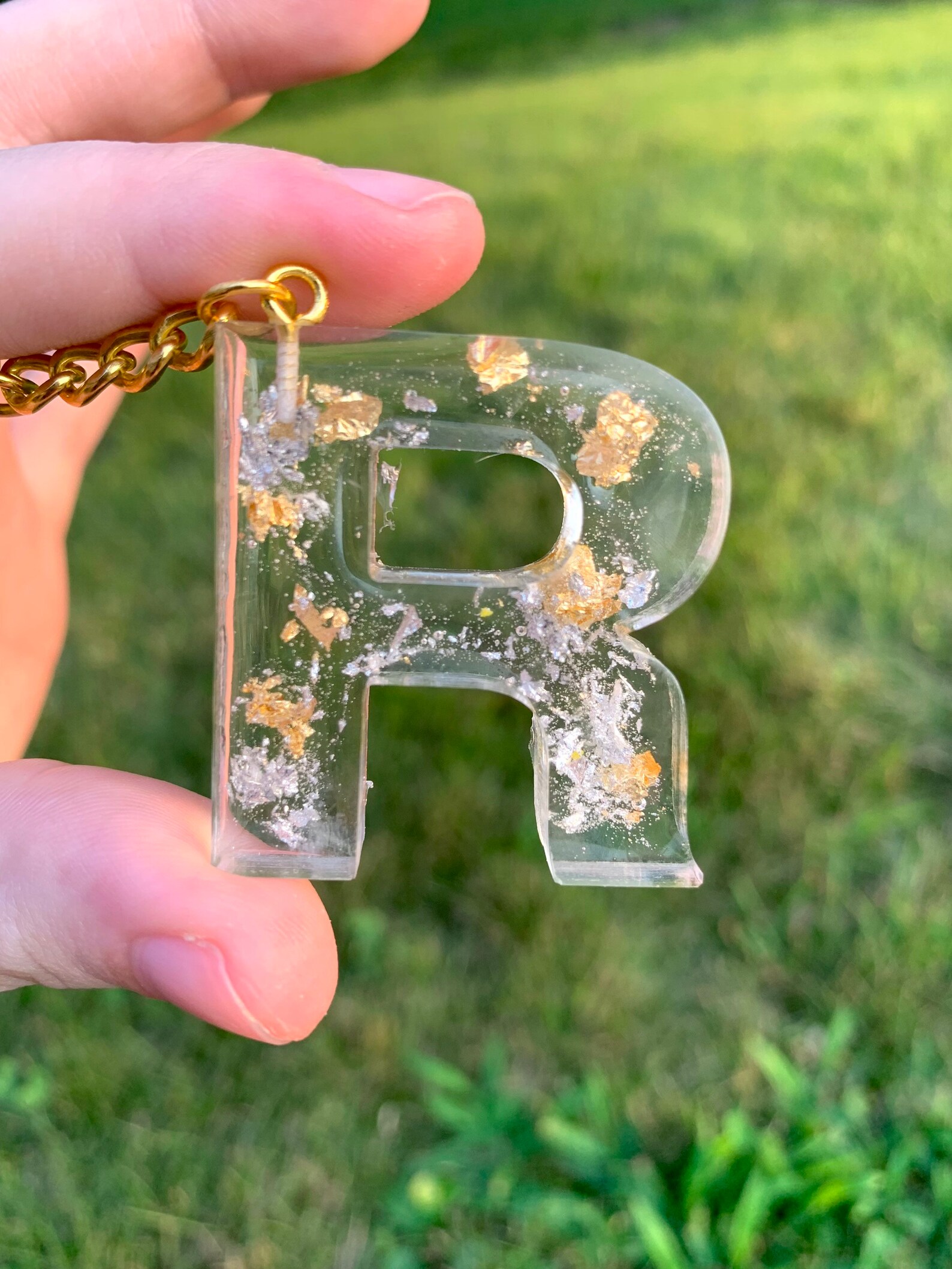 Epoxy Resin Initial Keychain Letter R - Etsy