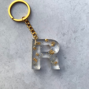 Epoxy Resin Initial Keychain Letter R - Etsy