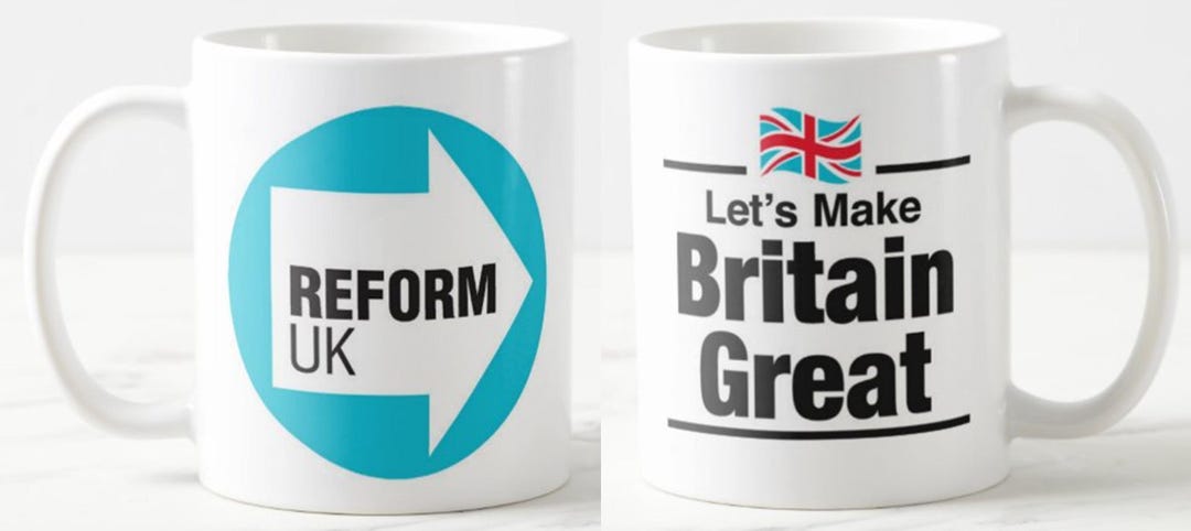 Reform UK : Lets Make Britain Great ~ MUG ~ Nigel Farage Richard Tice ...