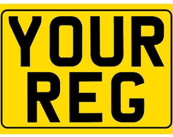 Aluminium PLATE Motorcycle Motorbike Motor Bike Scooter Yellow Rear Number No Plates - Non Legal Printed Metal Show Use Size 9x7 8x6 7x5 6x4
