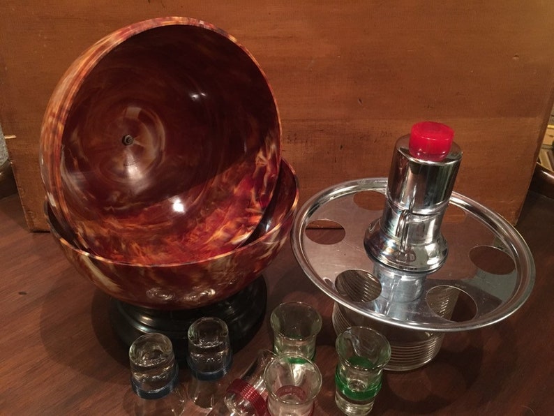 Mid Century Bowling Ball Bar Set Etsy