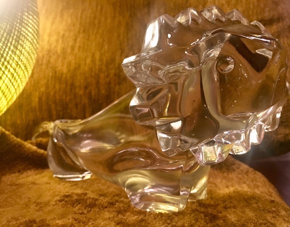 Mid Century Lion Glass Candy Dish Etsy
