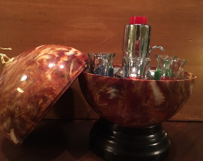 Mid Century Bowling Ball Bar Set Etsy