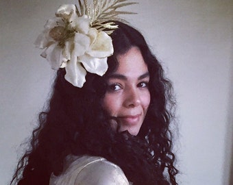 Cream flower Wedding hairpiece headress