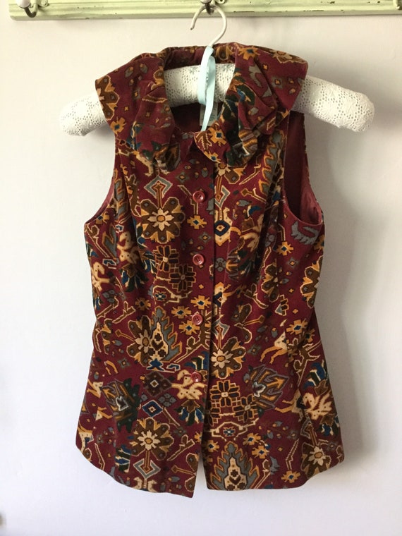 1980s Kenzo Paris velvet waistcoat sleeveless top
