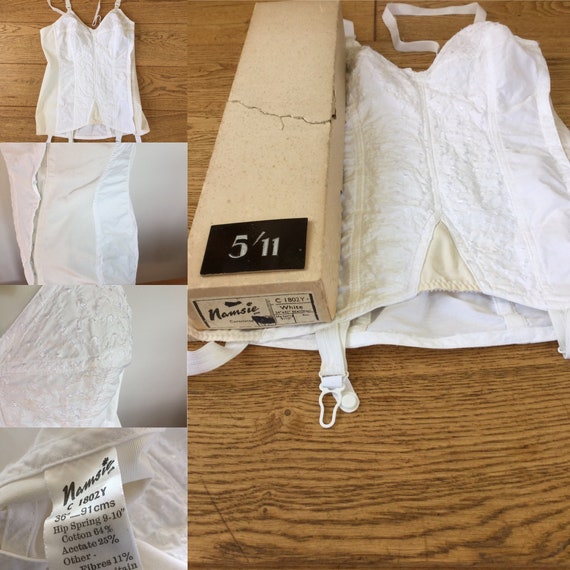 1960s corselette shapewear suspenders boxed unused