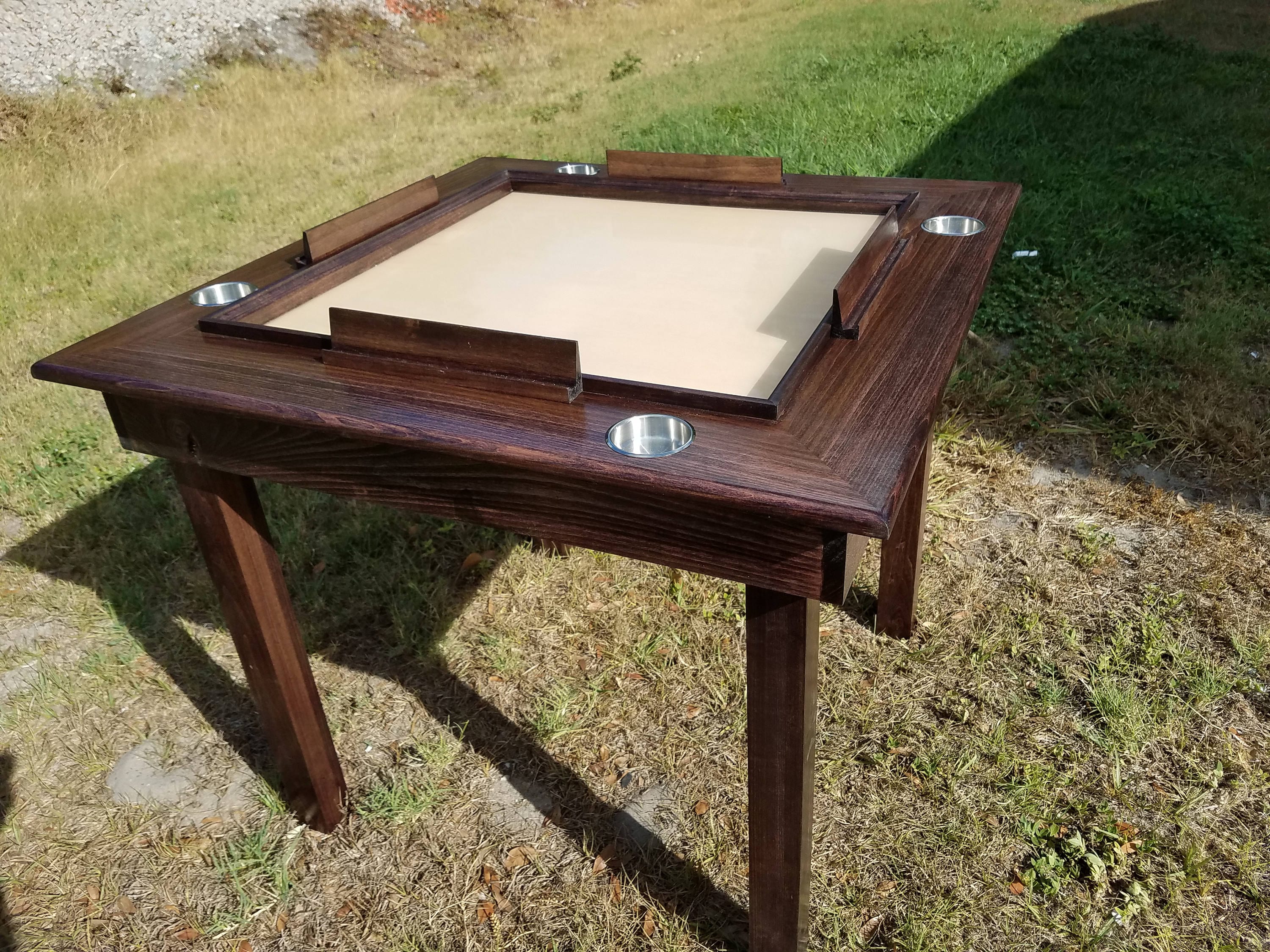 Solid wood Domino Table with Removable Square Wood Legs and Etsy
