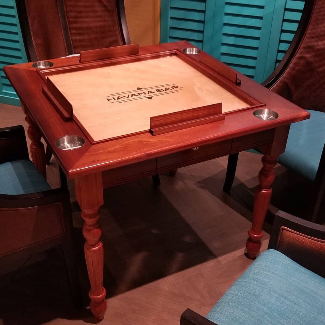 Solid Mahogany Domino Table Etsy