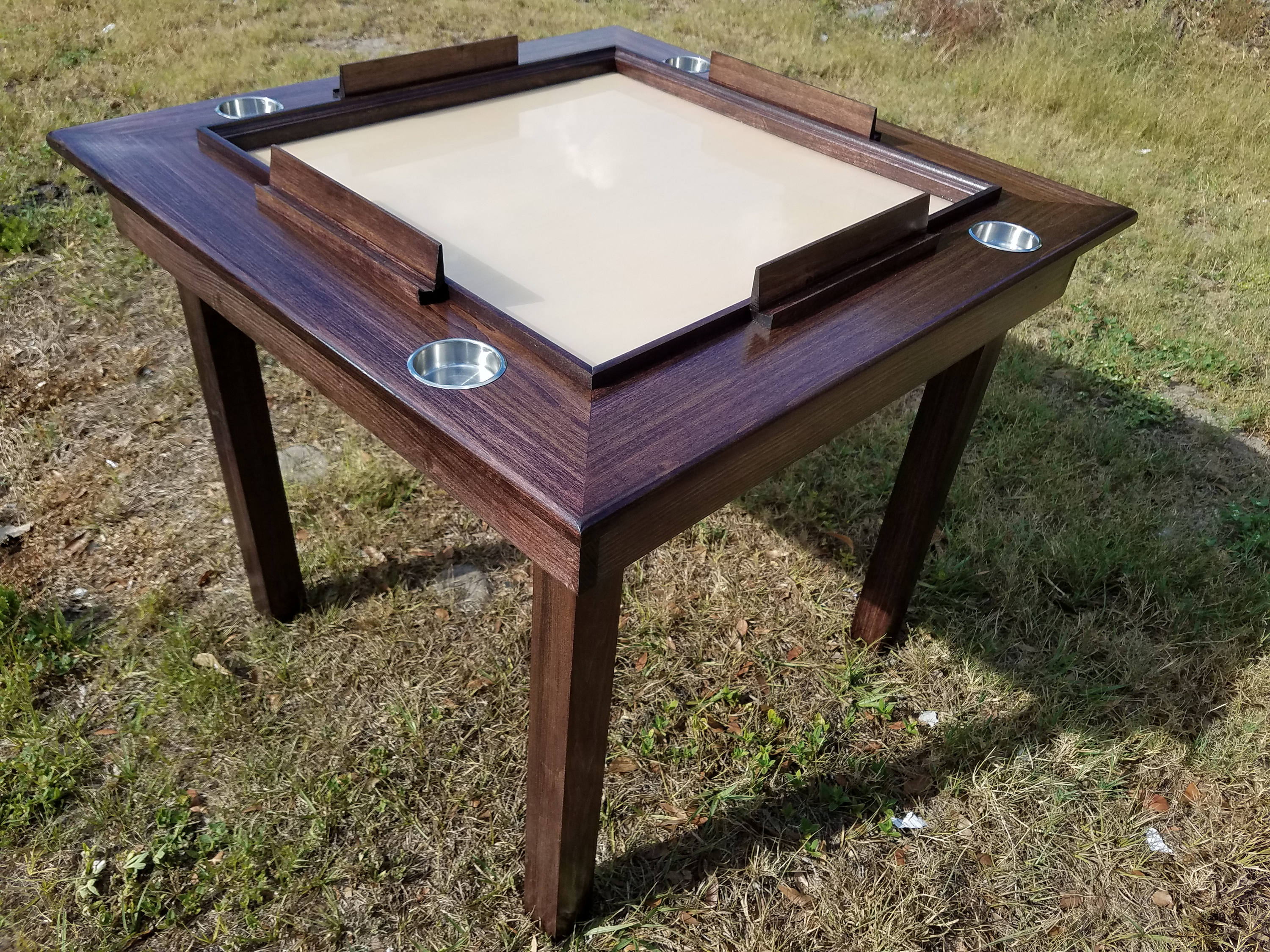 Solid wood Domino Table with Removable Square Wood Legs and Etsy