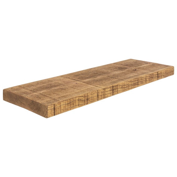 Rustic Floating Shelves Deep Solid Wood Wall Shelf 30cm X 5cm Thick Funky Chunky Furniture Shelving 12x2