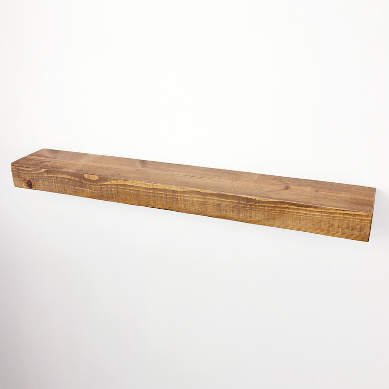 Floating Shelf made from Chunky Solid Wood in our Rustic Range with a Choice of Different Wax Finishes and Sizes 6x3 image 2