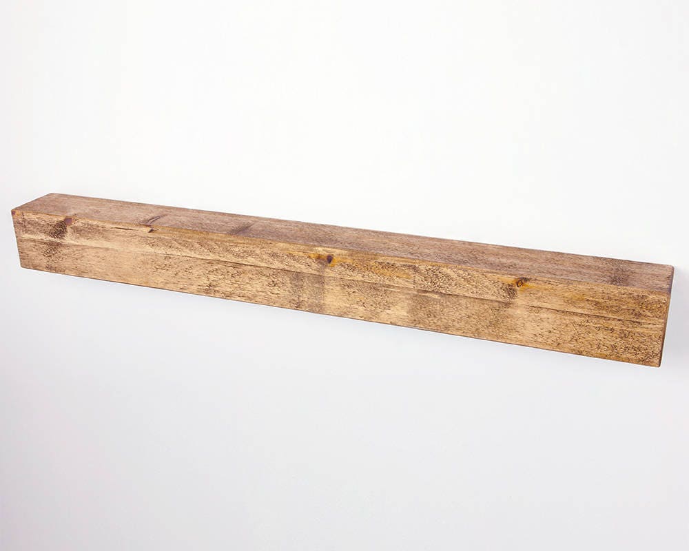 Rustic Mantel Shelves Floating Solid Wood Fireplace Shelf Etsy