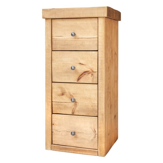 Derwent Tall Boy Chest Of Drawers Handmade Chunky Solid Wood Etsy