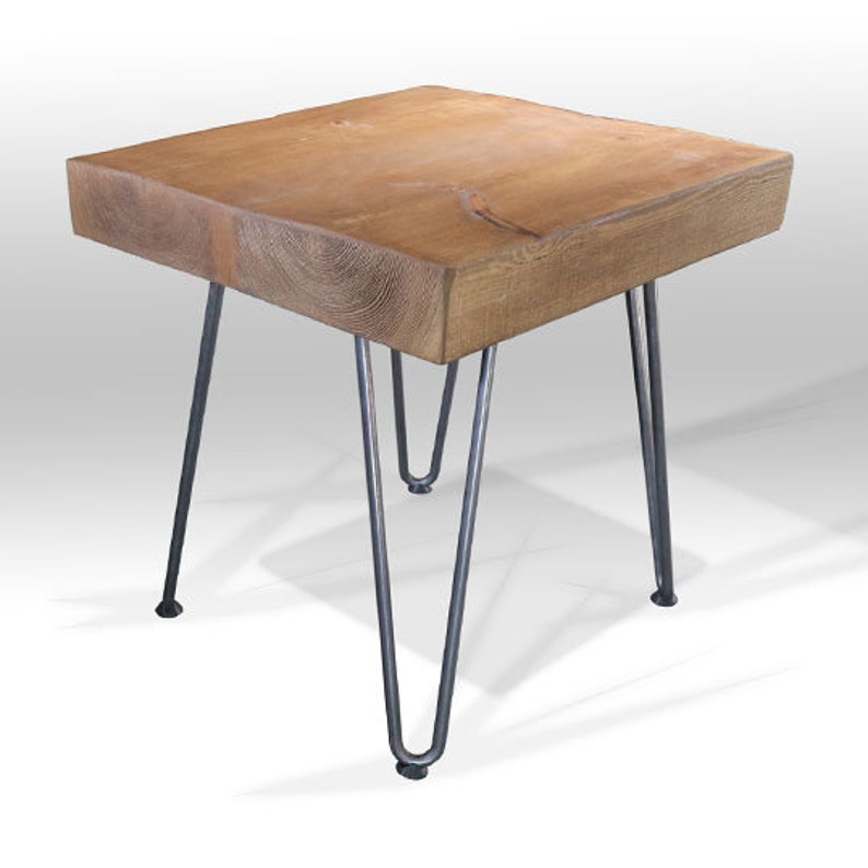 Arbeia 3 Inch Top Hairpin Leg Side Table Rustic Side Table Etsy