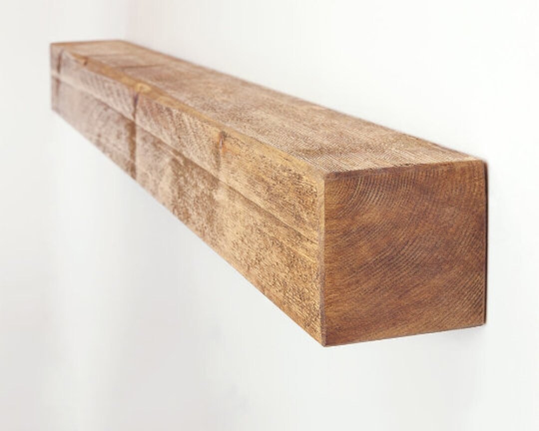 Rustic Mantel Shelves Floating Solid Wood Fireplace Shelf 10cm Deep X