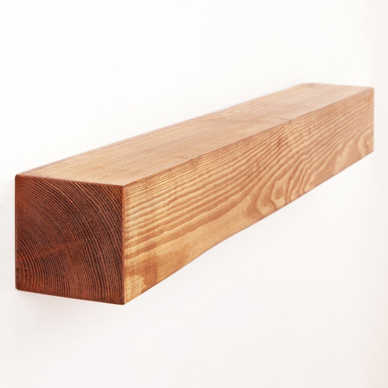 Funky Chunky Furniture 4x4 Solid Reclaimed Oak Floating Mantel Shelf