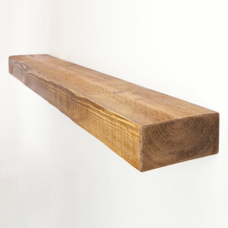 Floating Shelf made from Chunky Solid Wood in our Rustic Range with a Choice of Different Wax Finishes and Sizes 6x3 image 1