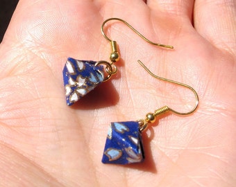 Origami Earrings Hexahedrons
