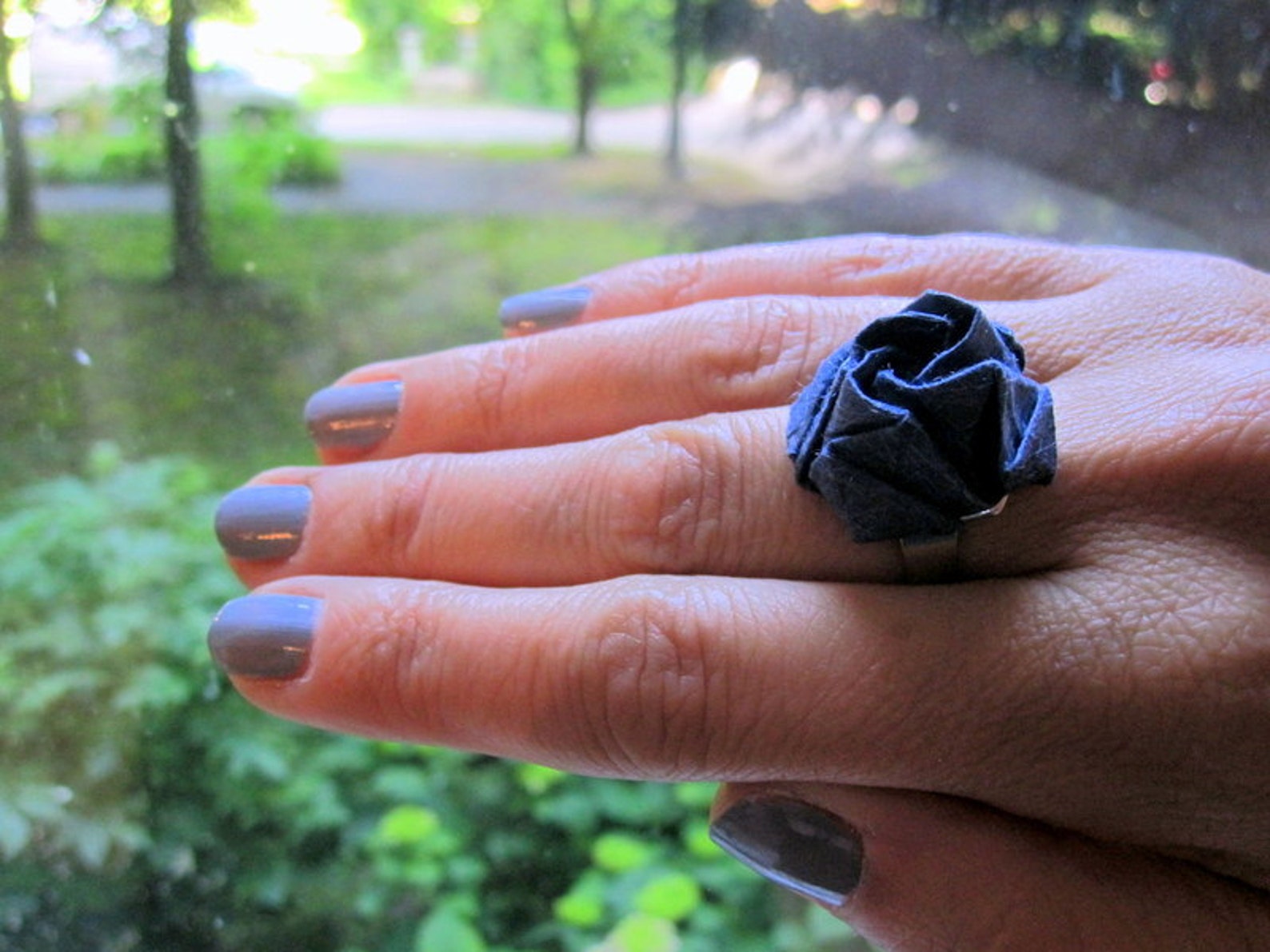Origami Rose Ring Etsy