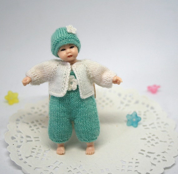 SET 3 fits 2 inch doll Knitting Patterns for 1:12 scale dollhouse baby doll