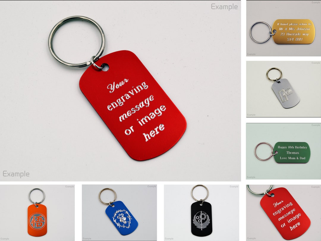 Personalised Engraved Anodised Aluminium Keyring. Design Your Own. - Etsy
