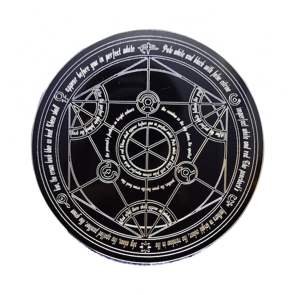 Full Metal Alchemist Inspired Alchemical Circle aluminium drinks coaster