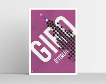 Giro d'Italia Cycling Print - Illustration Gift for Cyclists